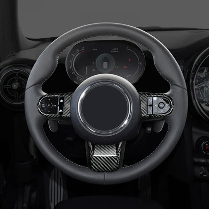 Real Carbon Fiber Steering Wheel Button Trim for MINI F-Series Cooper