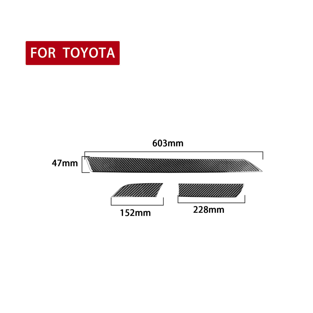 Prepreg Dry Carbon 3*3 3K Twill Carbon Fiber Interior Center Console Trim for Facelifted Toyota Tundra XK50 (2014-2021)