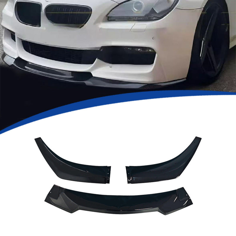 3-Section Front Lip Spoiler for BMW 6 Series F06 (2012 - 2018), Glossy Black