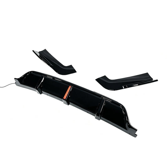 LED Illuminated Blacked-Out Rear Diffuser Lip for BMW X5 F15 (alternate view 2)