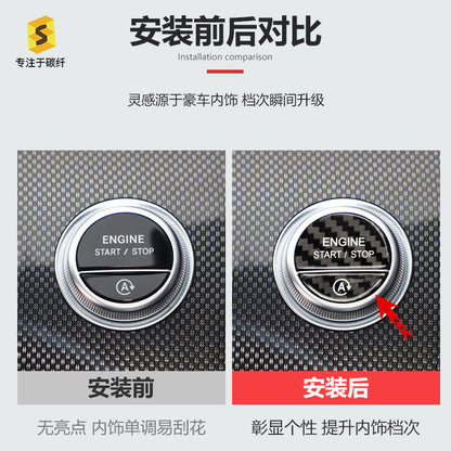 Carbon Fiber Push-Start Button Cover Trim for Mercedes-Benz (2022+)