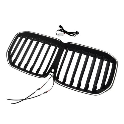 LED Illuminated Single-Slat Front Grille for BMW X7 G07 (2020 - 2022), Glossy Black