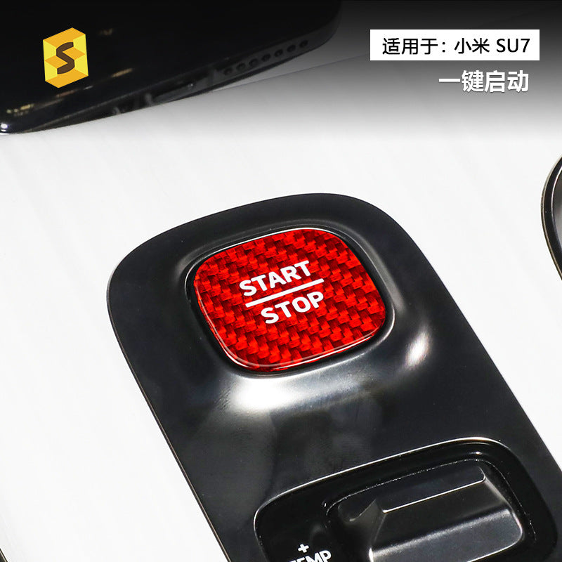 Real Carbon Fiber Ignition Push-Start Button Trim for Xiaomi SU7