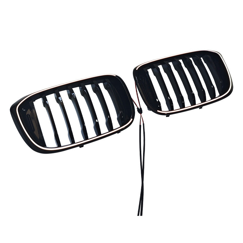 LED Illuminated Single-Slat Front Grille for BMW X3 G01 (2018 - 2021), Glossy Black