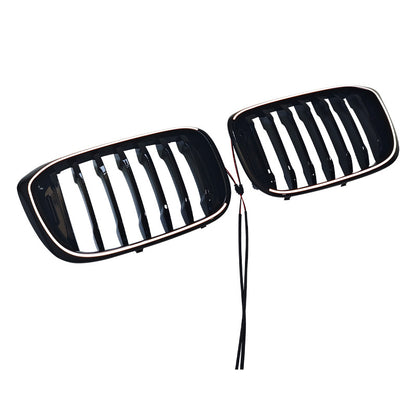 LED Illuminated Single-Slat Front Grille for BMW X3 G01 (2018 - 2021), Glossy Black
