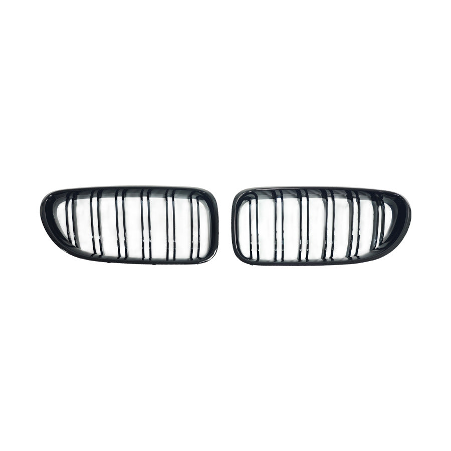 Double-Slat Front Grille for BMW 6 Series F06 F12 (2011 - 2016), Glossy Black