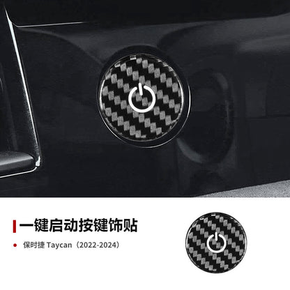 Real Carbon Fiber Ignition Push-Start Button Trim for Porsche Taycan (2022)