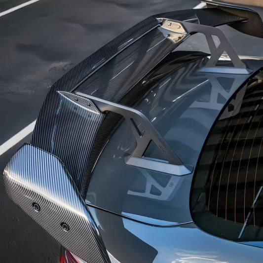 AD Style Track Edition Carbon Fiber Big Rear Wing with Brackets for BMW M2 / M3 / M4 / M5 / M6 Sedans