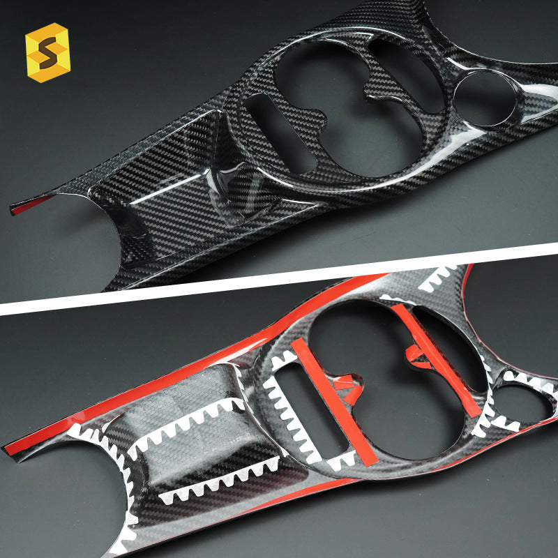 Real Carbon Fiber Center Console Panel Trim for Fiat 500