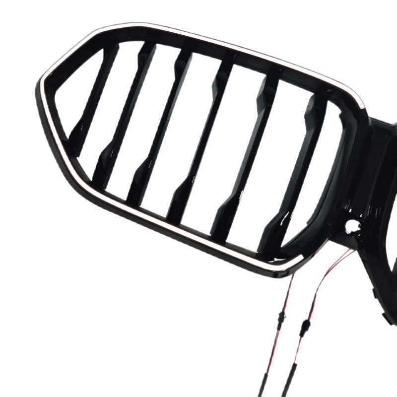 LED Illuminated Single-Slat Front Grille for BMW X6 G06 (2020 - 2022), Glossy Black