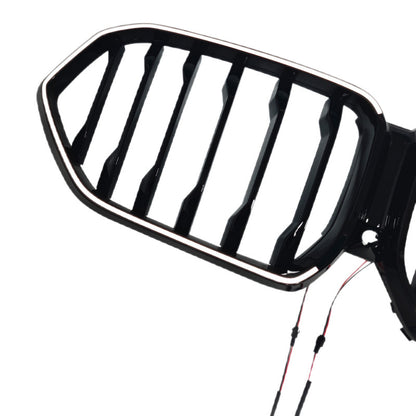 LED Illuminated Single-Slat Front Grille for BMW X6 G06 (2020 - 2022), Glossy Black