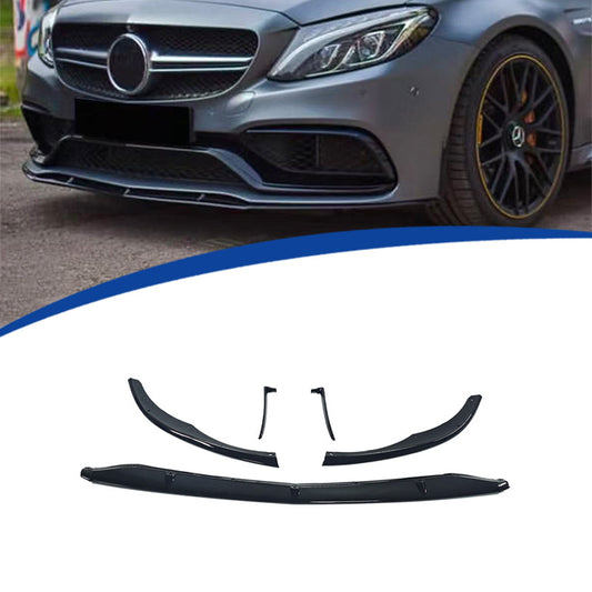 2-Door 3-Section Front Lip Spoiler for Mercedes-AMG C63 / Mercedes-Benz C-Class W205 (2015 - 2021)