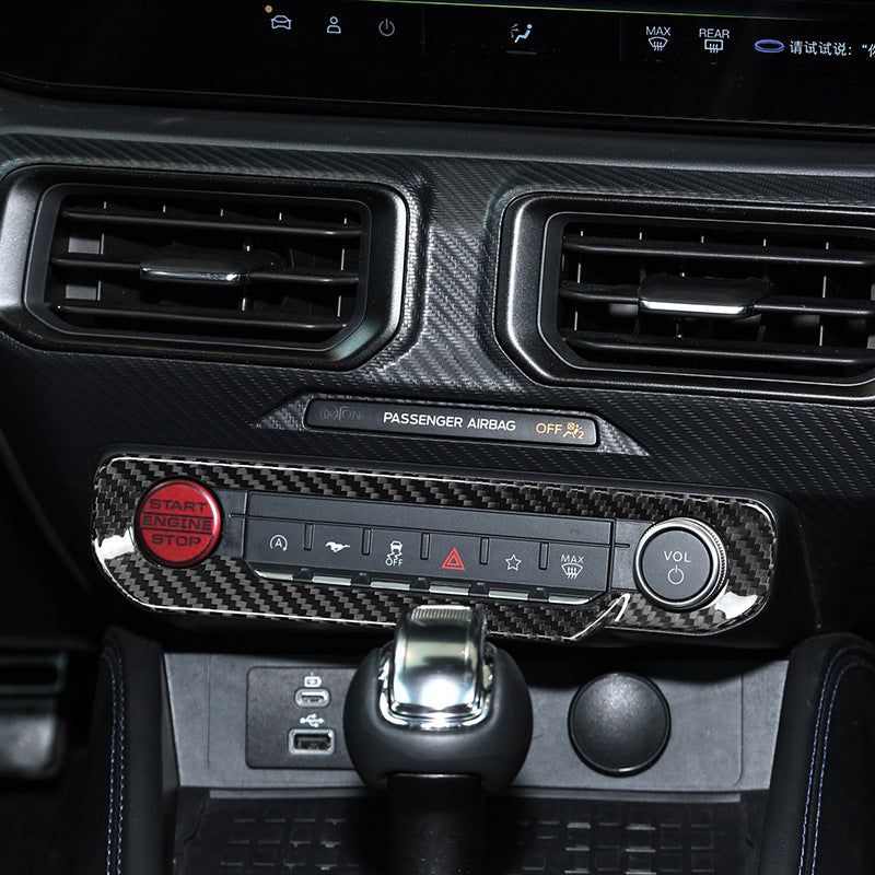 Real Carbon Fiber AC Knob & Button Inner Frame Trim for Ford / Ford Mustang (2024)
