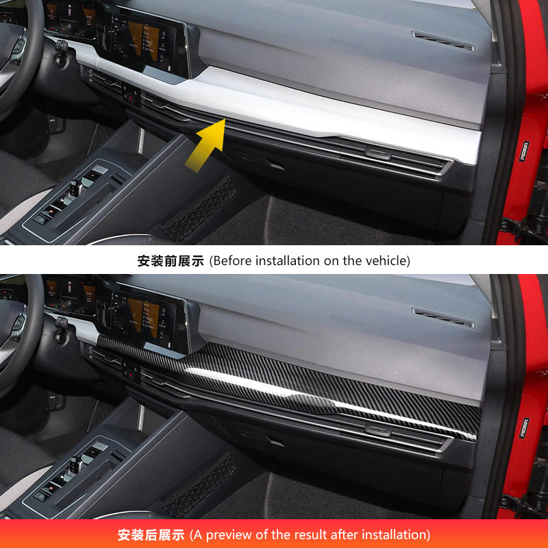 Real Carbon Fiber Instrument Cluster Trim for Volkswagen Golf 8 MK8 (2019 - 2024)