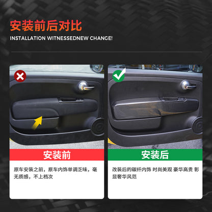Real Carbon Fiber Exterior Trim for Fiat 500