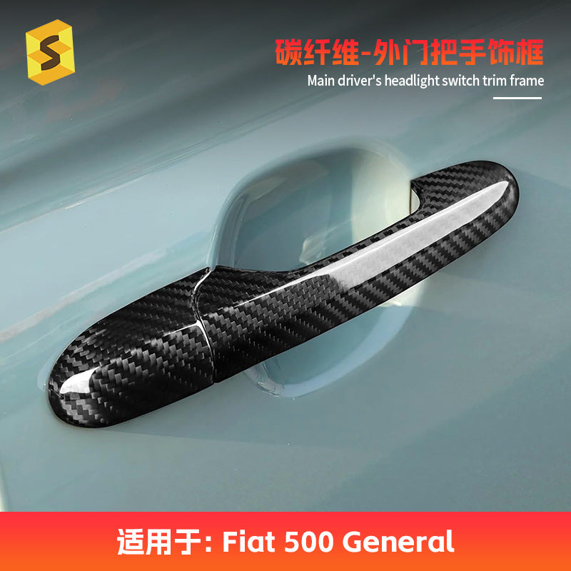 Real Carbon Fiber Door Handle Cover for Fiat 500 / GM (Universal)