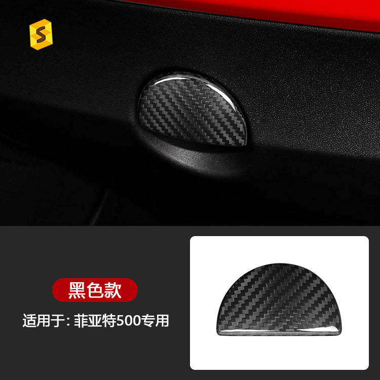 Real Carbon Fiber Storage Box Switch Trim for Fiat 500 / 595 / 695
