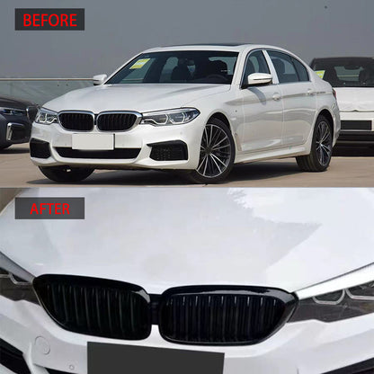 Single-Slat Front Grille for BMW 5 Series G30 (2017 - 2020), Glossy Black
