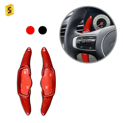 Dry Carbon Fiber Steering Wheel Shift Trim for Kia K5 (2020+)