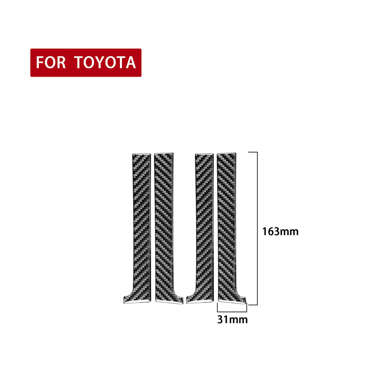 4PC Prepreg Dry Carbon 3*3 3K Real Carbon Fiber Interior Door Handle Overlay Trim for Toyota Tundra XK50 Facelift (2014-2021)