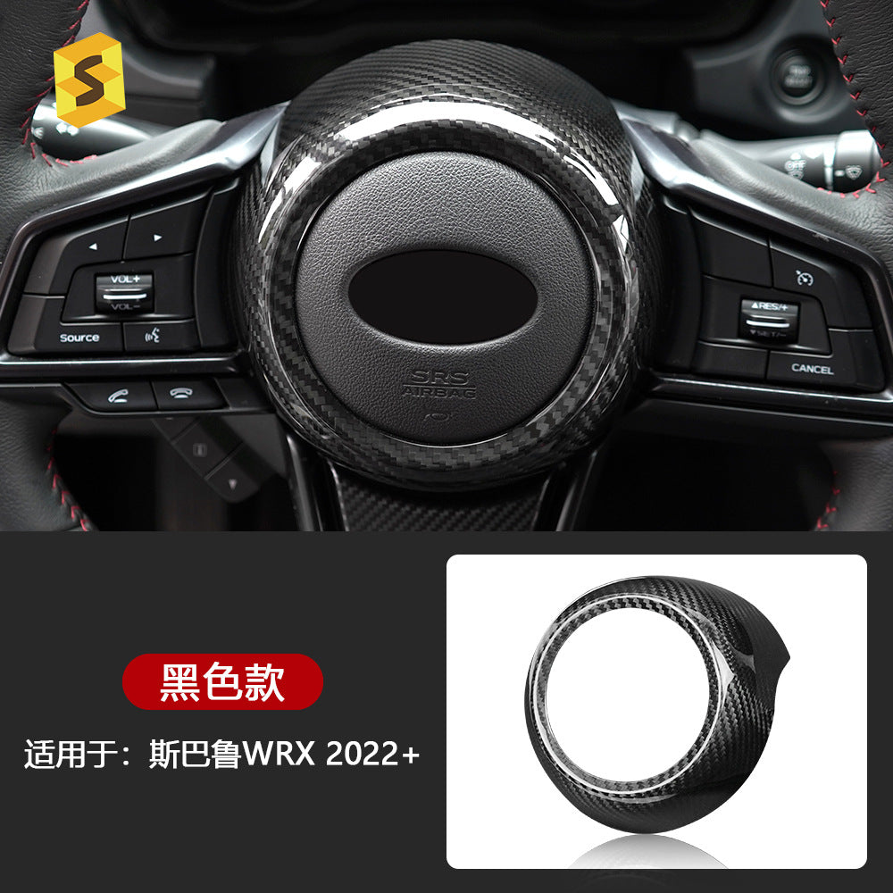 Real Carbon Fiber Steering Wheel Airbag Cover Trim for Subaru WRX (2022 - 2023)
