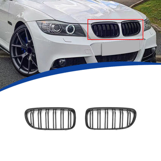 Double-Slat Post-Facelift Front Grille for BMW 3 Series E90
