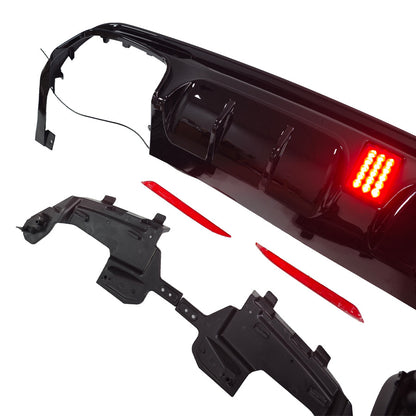 Brabus-Style LED Illuminated Rear Diffuser Lip for Mercedes-Benz S-Class W222 (2014 - 2016)