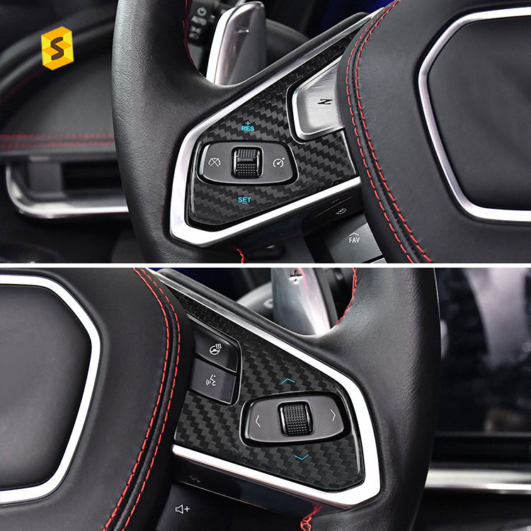 Carbon Fiber Steering Wheel Trim for Chevrolet Corvette C8