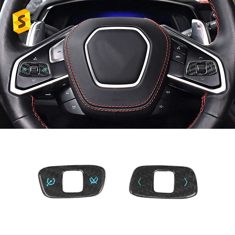 Carbon Fiber Steering Wheel Trim for Chevrolet Corvette C8