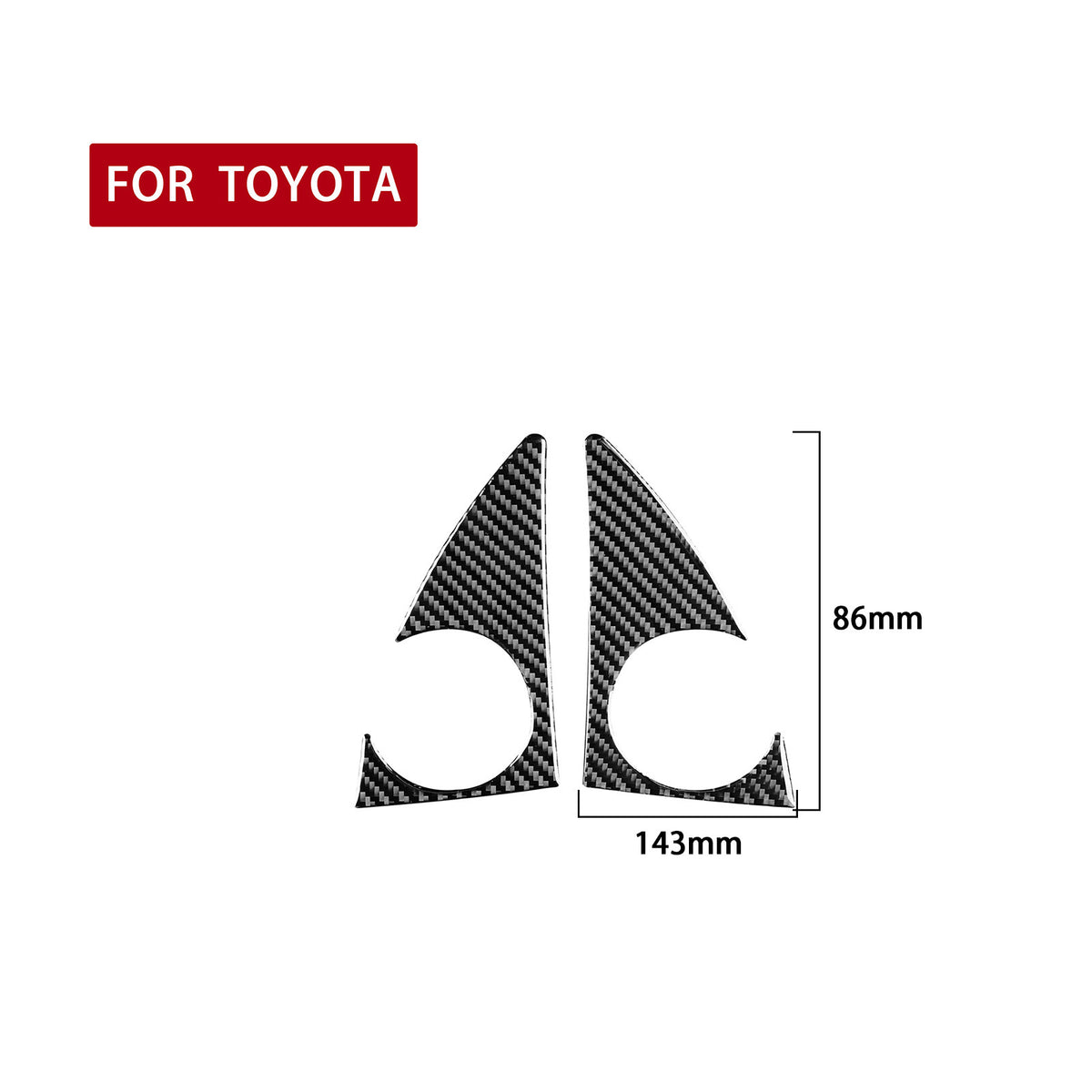Prepreg Dry Carbon 3*3 3K Carbon Fiber Interior A-Pillar Speaker Panel Overlay Trim for Toyota Tundra XK50 Facelift (2014-2021)