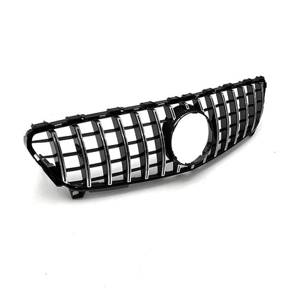 GT-Style Front Grille for Mercedes-Benz A-Class W176 (2016 - 2018), Glossy Black & Semi-Silver