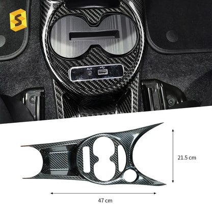 Real Carbon Fiber Center Console Panel Trim for Fiat 500
