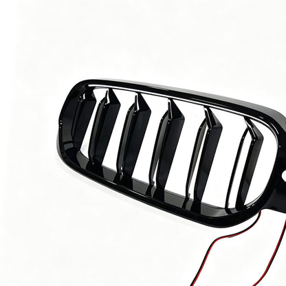 Side-Lit LED LED Illuminated Front Grille for BMW 6 Series GT G32 (2021 - 2026), Glossy Black