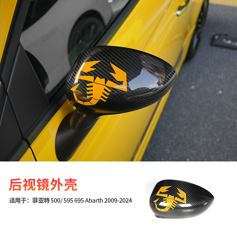 Real Carbon Fiber Side Mirror Housing Cover for Fiat 500 (2009 - 2023)