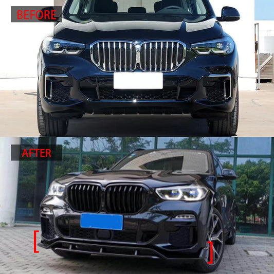 Blacked-Out Front Lip Spoiler for BMW X5 G05 (2020-2023) (alternate view 2)