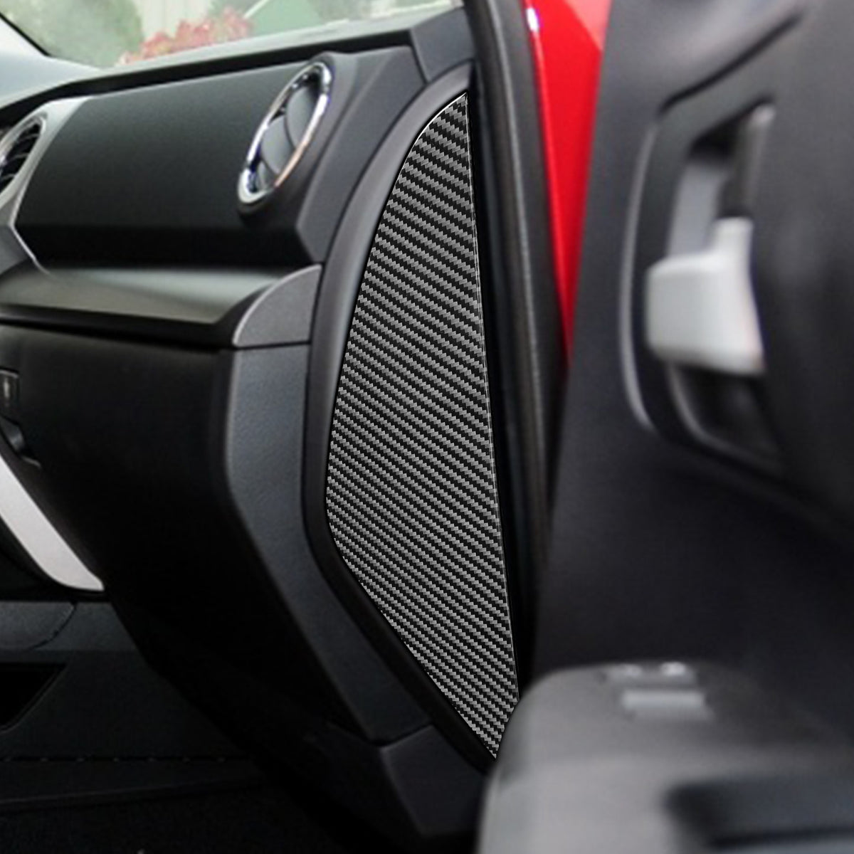 2PCS Prepreg Dry Carbon 3*3 3K Carbon Fiber Interior Door Anti-Collision Bumper Pad for Toyota Tundra XK50 Facelift (2014-2021)