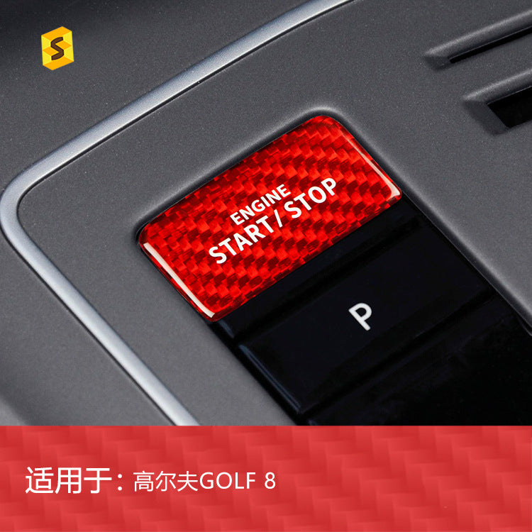 Carbon Fiber Push-Start Button Trim for Volkswagen Golf 8