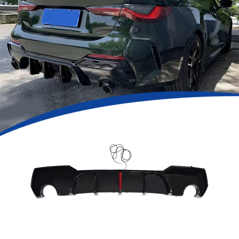 Competition Rear Diffuser Lip for BMW 4 Series G22 (2020 - 2026), Glossy Black