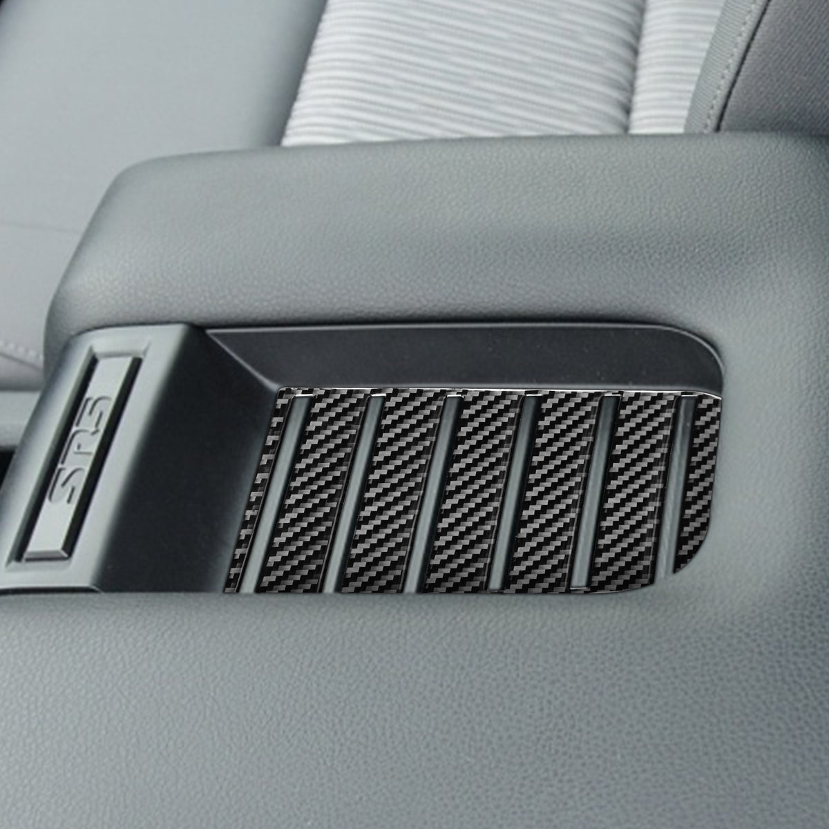 Prepreg Dry Carbon 3*3 3K Real Carbon Fiber Interior Armrest Box Slot Mat Trim for Toyota Tundra XK50 Facelift (2014-2021)