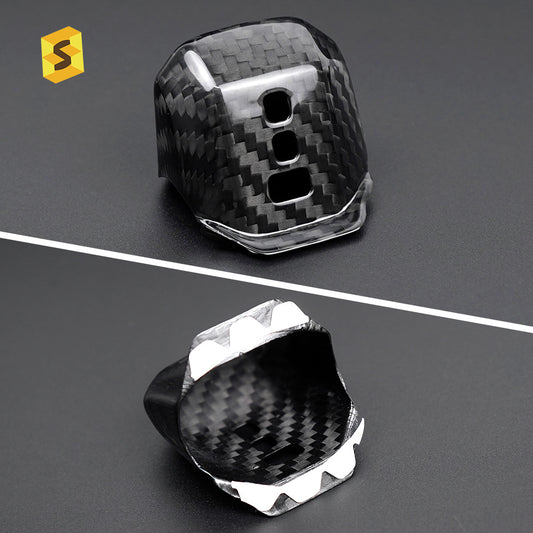 Dry Carbon Fiber Gear Shift Knob Cover for Volkswagen Golf 8 (alternate view 3)