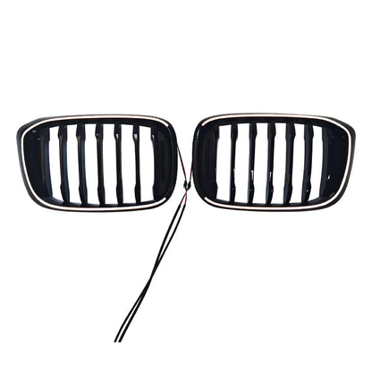 LED Illuminated Single-Slat Front Grille for BMW X3 G01 (2018 - 2021), Glossy Black