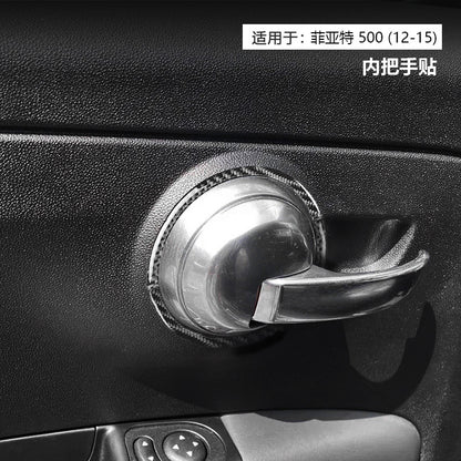 Epoxy Resin Carbon Fiber Door Handle Cover for Fiat 500 (2012 - 2024)