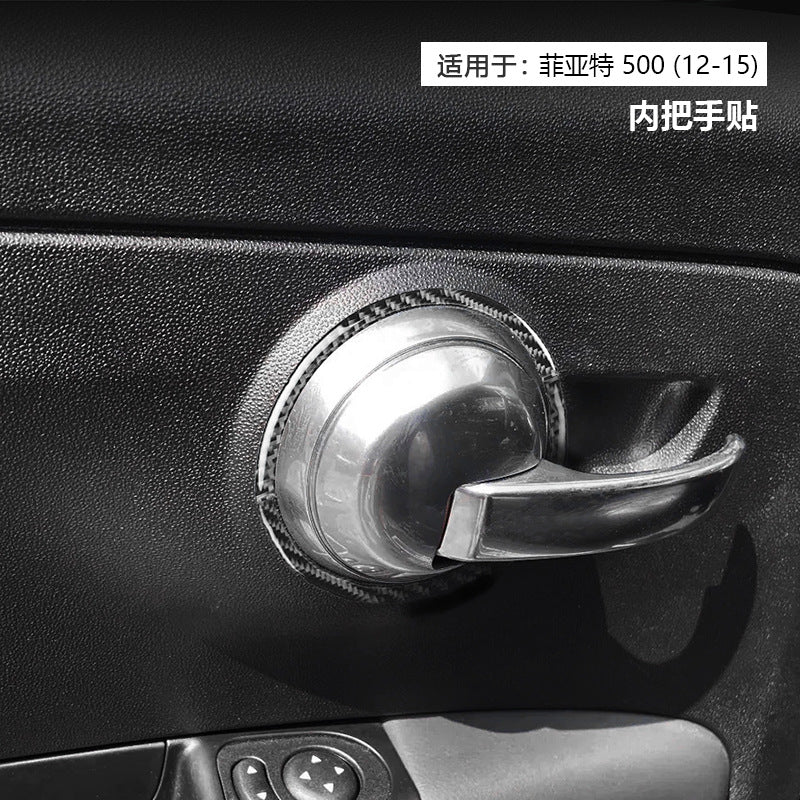 Epoxy Resin Carbon Fiber Door Handle Cover for Fiat 500 (2012 - 2024) / Fiat
