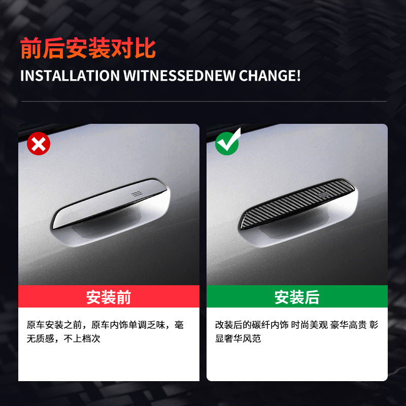 Real Carbon Fiber Exterior Door Handle Cover for MINI (Electric / New Models)
