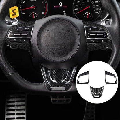 Carbon Fiber Steering Wheel Trim for Kia Stinger
