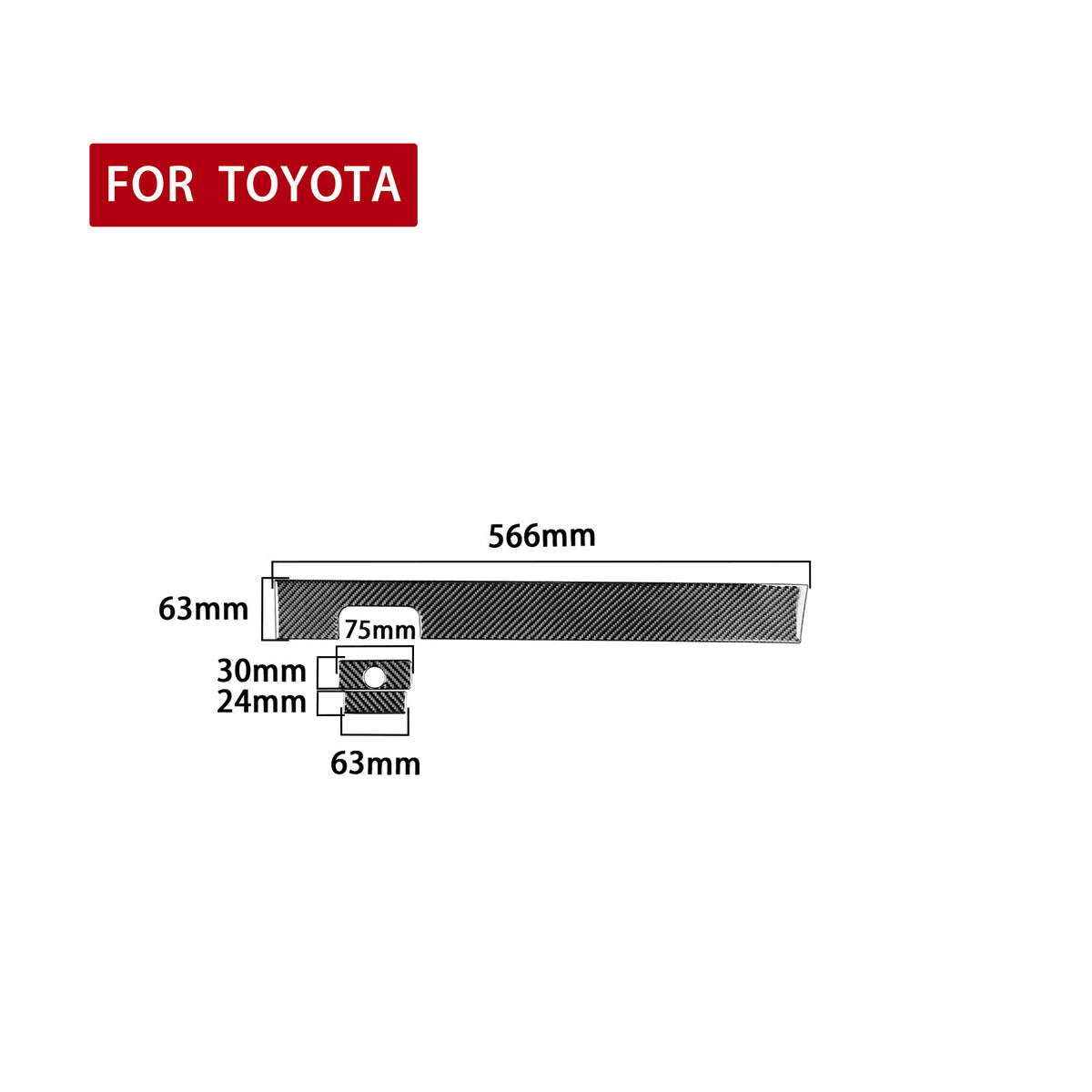 Prepreg Dry Carbon 3*3 3K Carbon Fiber Interior Passenger Side Glove Box Cover Trim for Toyota Tundra XK50 Facelift (2014-2021)