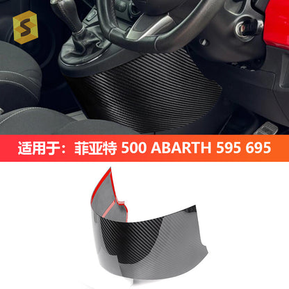 Real Carbon Fiber Gear Selector Frame Trim for Fiat 500