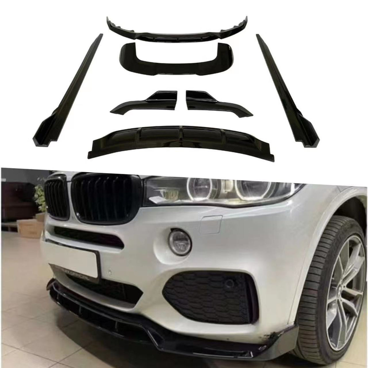 Blacked-Out MT Front Lip Spoiler for BMW X5 F15 (2014 - 2018)