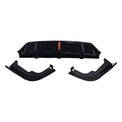 Blacked-Out Illuminated Rear Diffuser Lip for BMW X5 G05 (2020 - 2026), Glossy Black