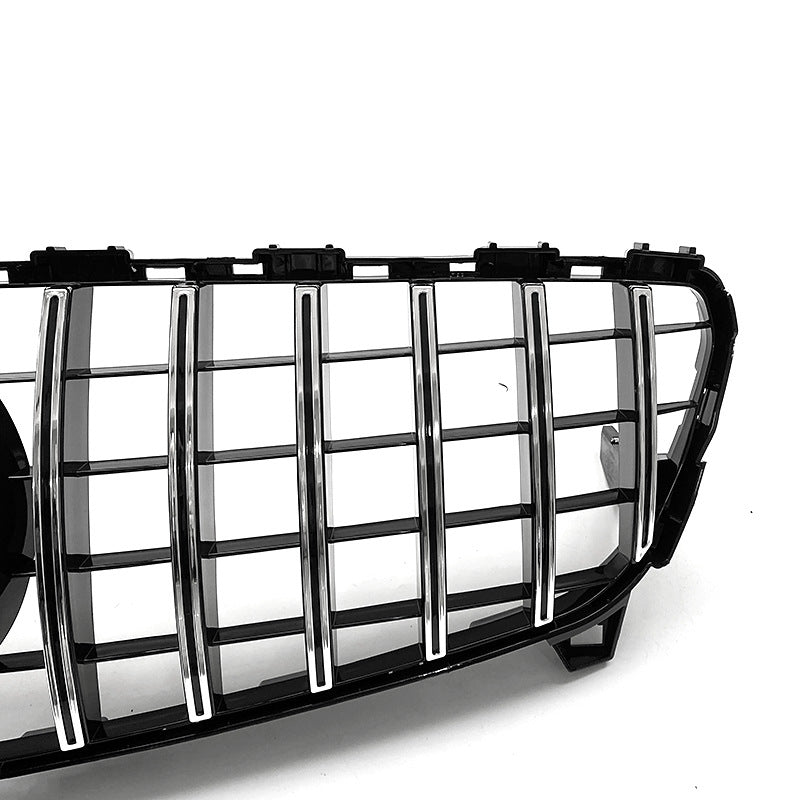 GT-Style Front Grille for Mercedes-Benz A-Class W176 (2016 - 2018), Glossy Black & Semi-Silver